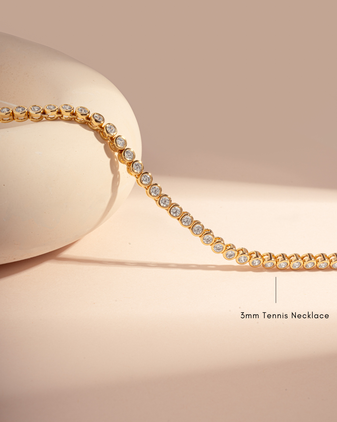 Round Bezel Tennis Necklace