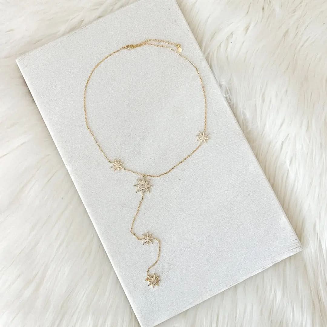 Festive Stars Y Shape Necklace