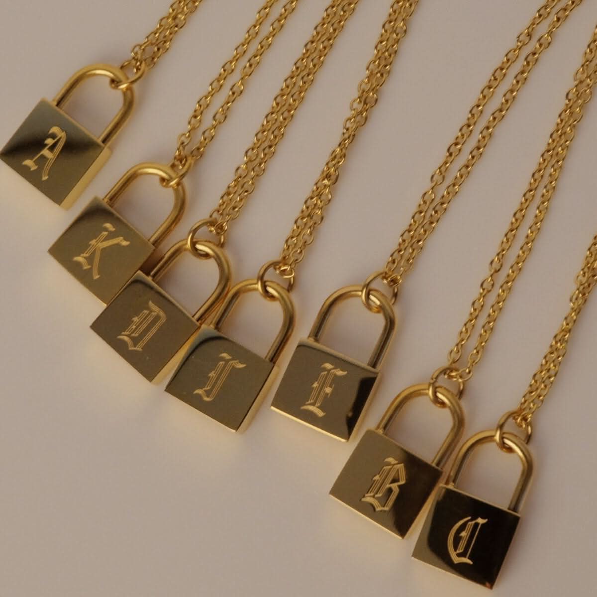 Lock Initial Necklace