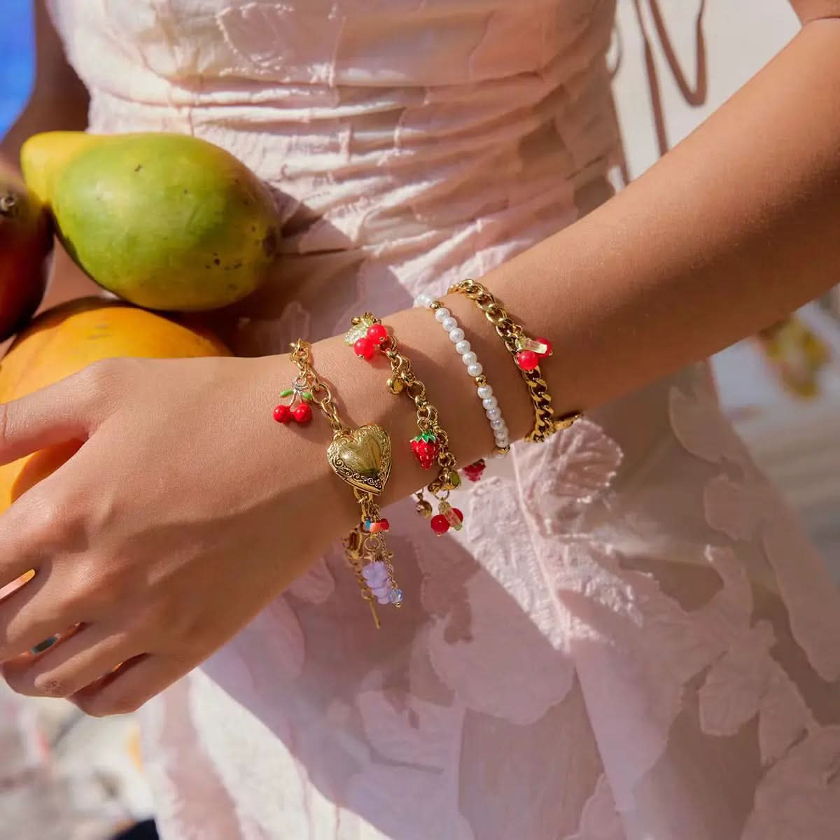 Fruit Locket Heart Bracelet