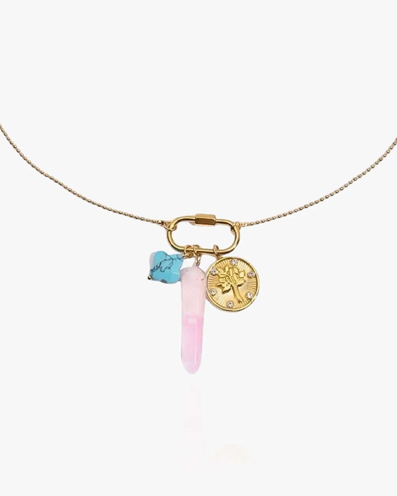Rose Quartz Clasp Necklace