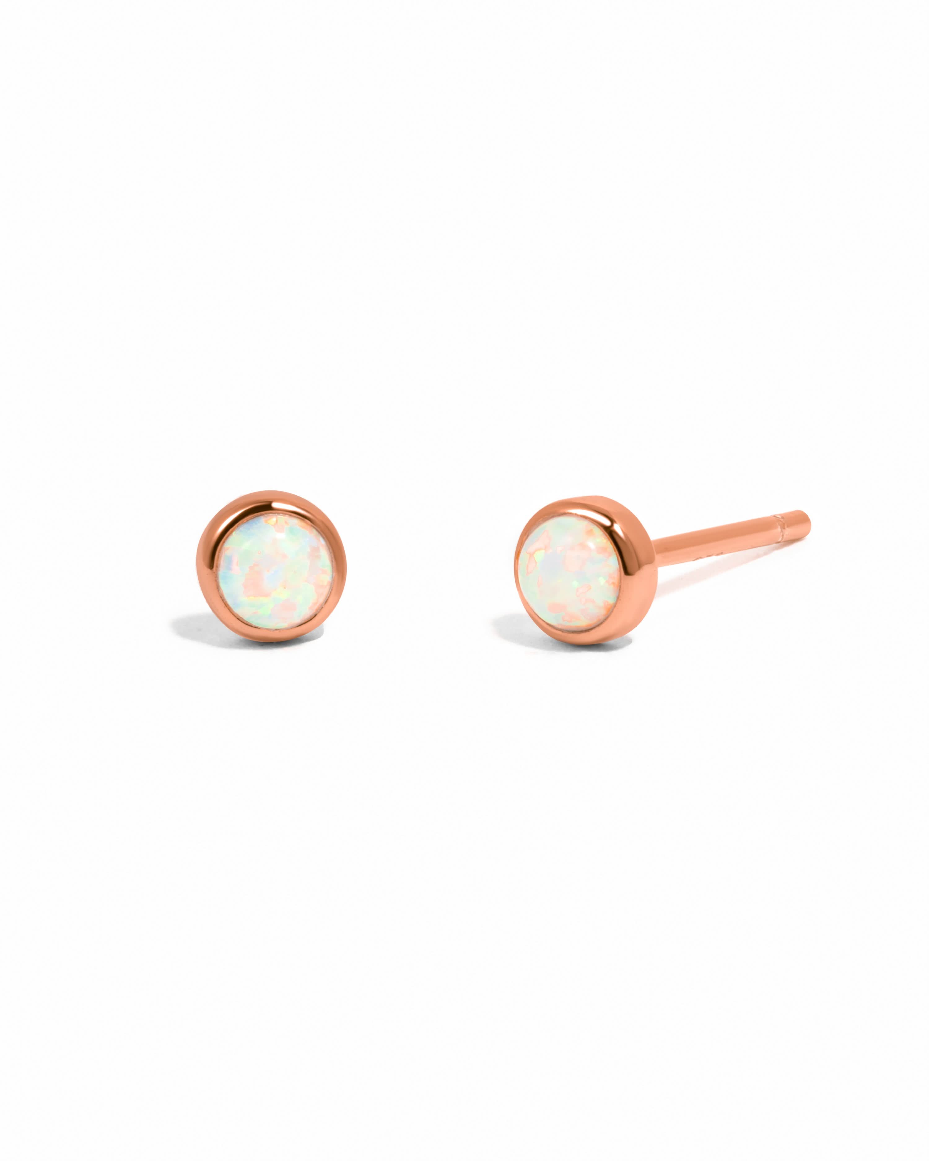 Bezel Set Gemstone Studs