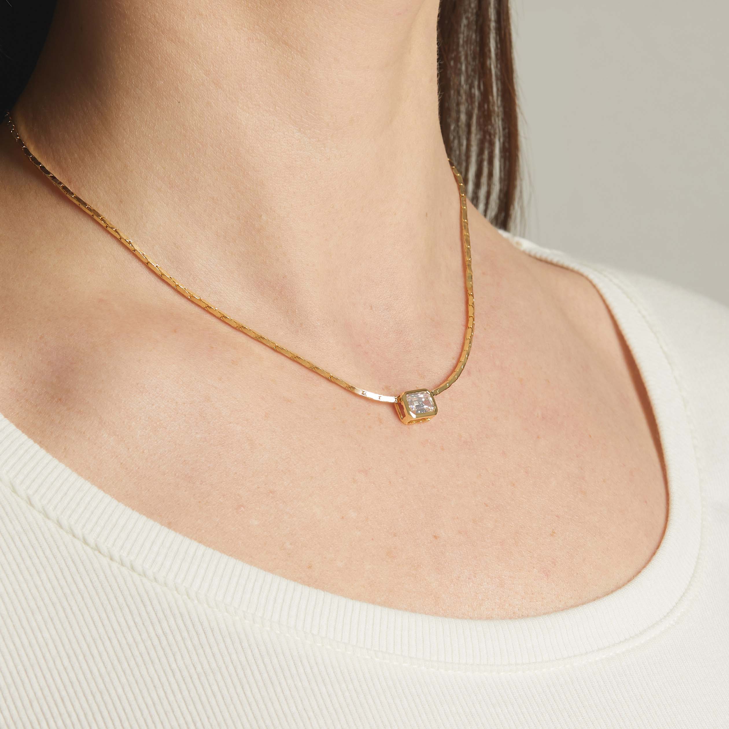 Baguette Bezel Statement Necklace