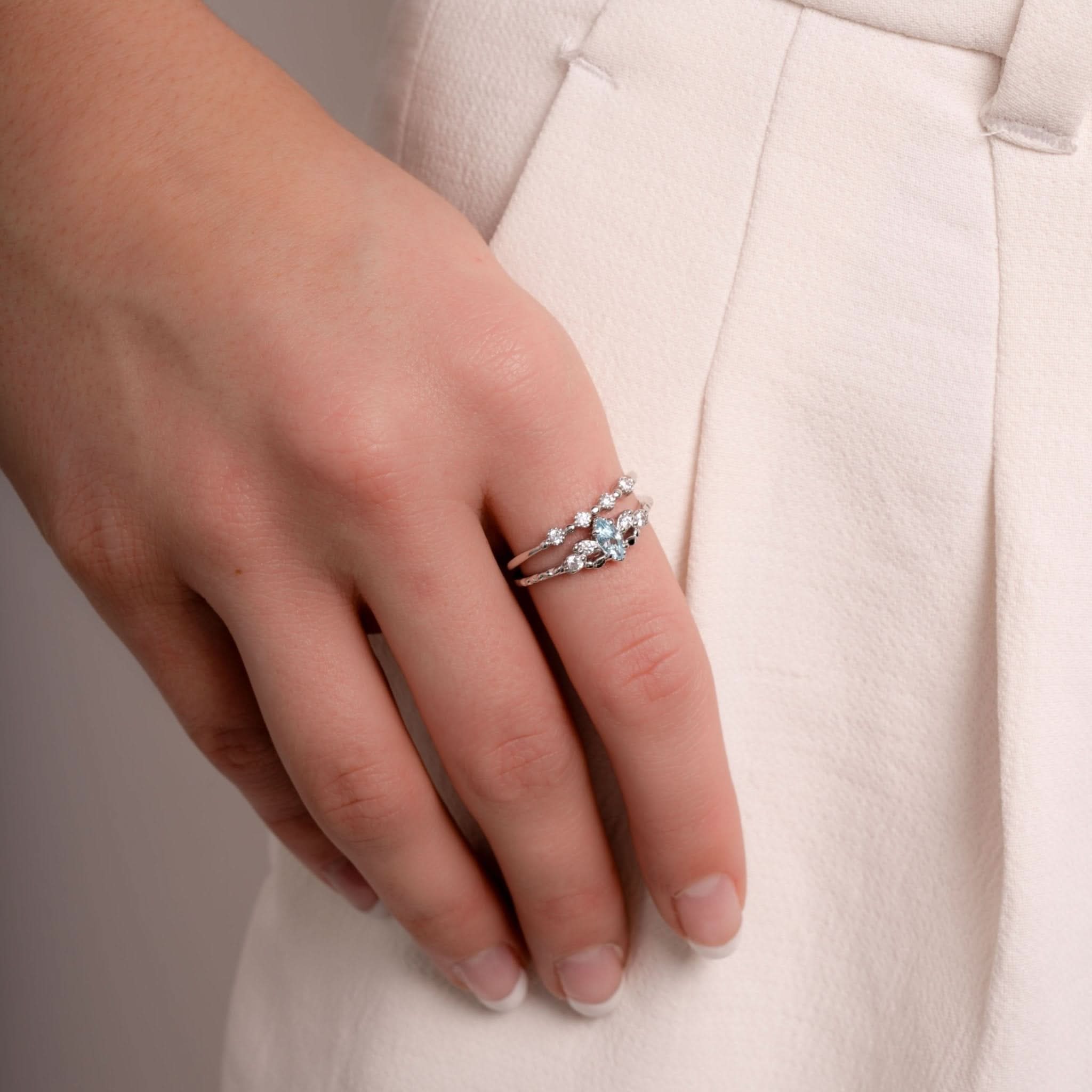 Aquamarine Ring Set