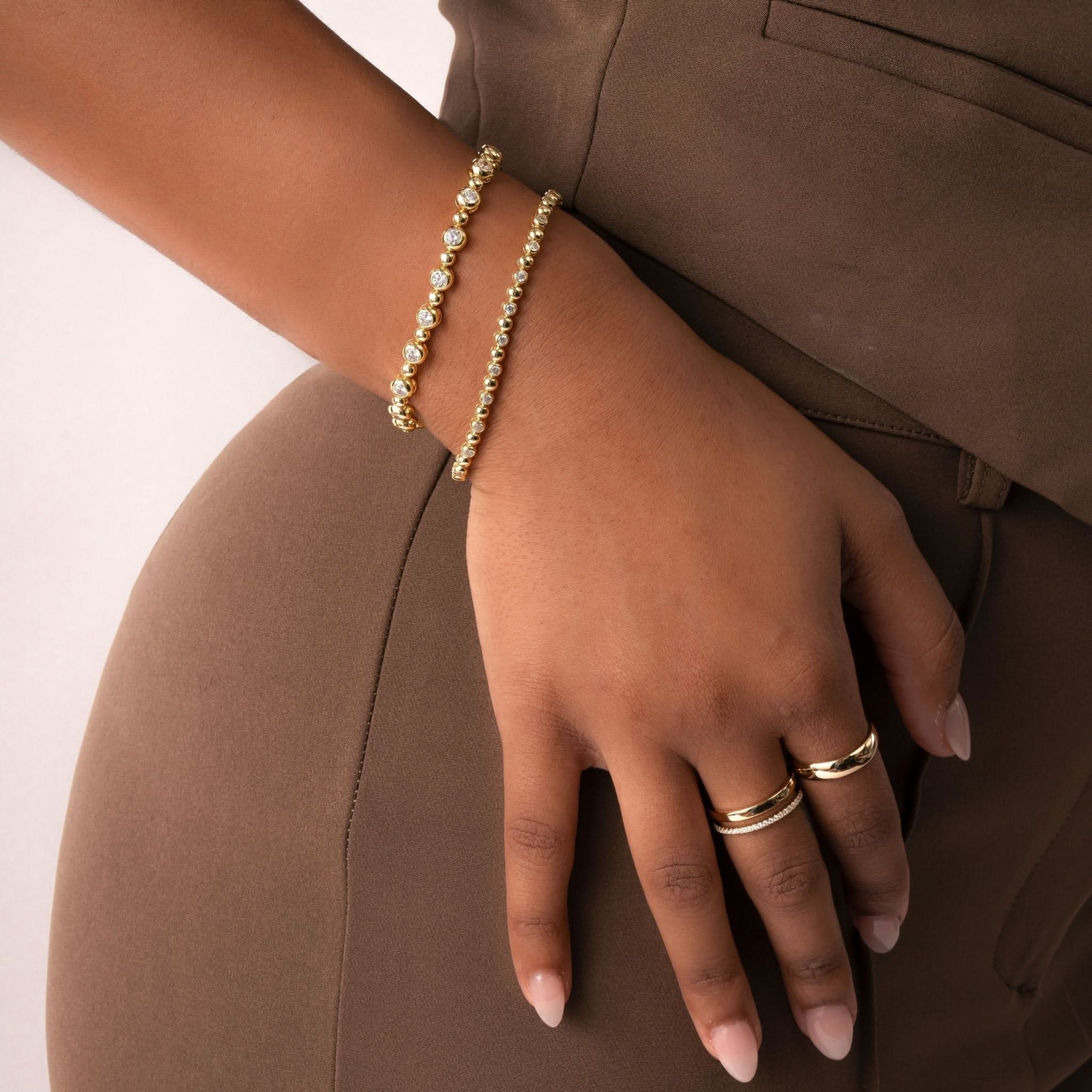 Bead & Bezel Tennis Bracelet