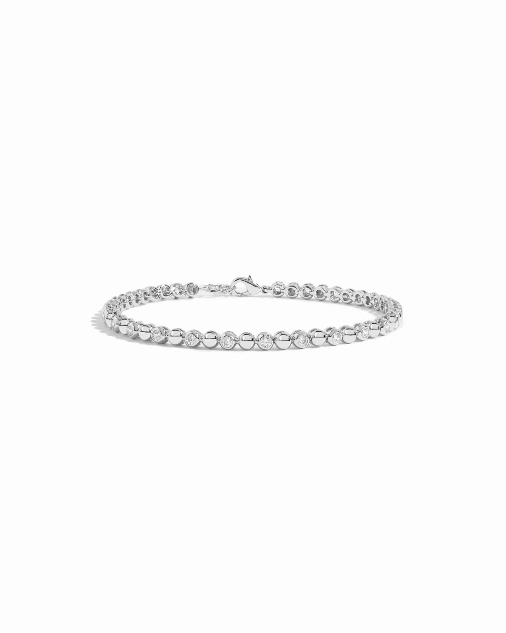 Bead & Bezel Tennis Bracelet