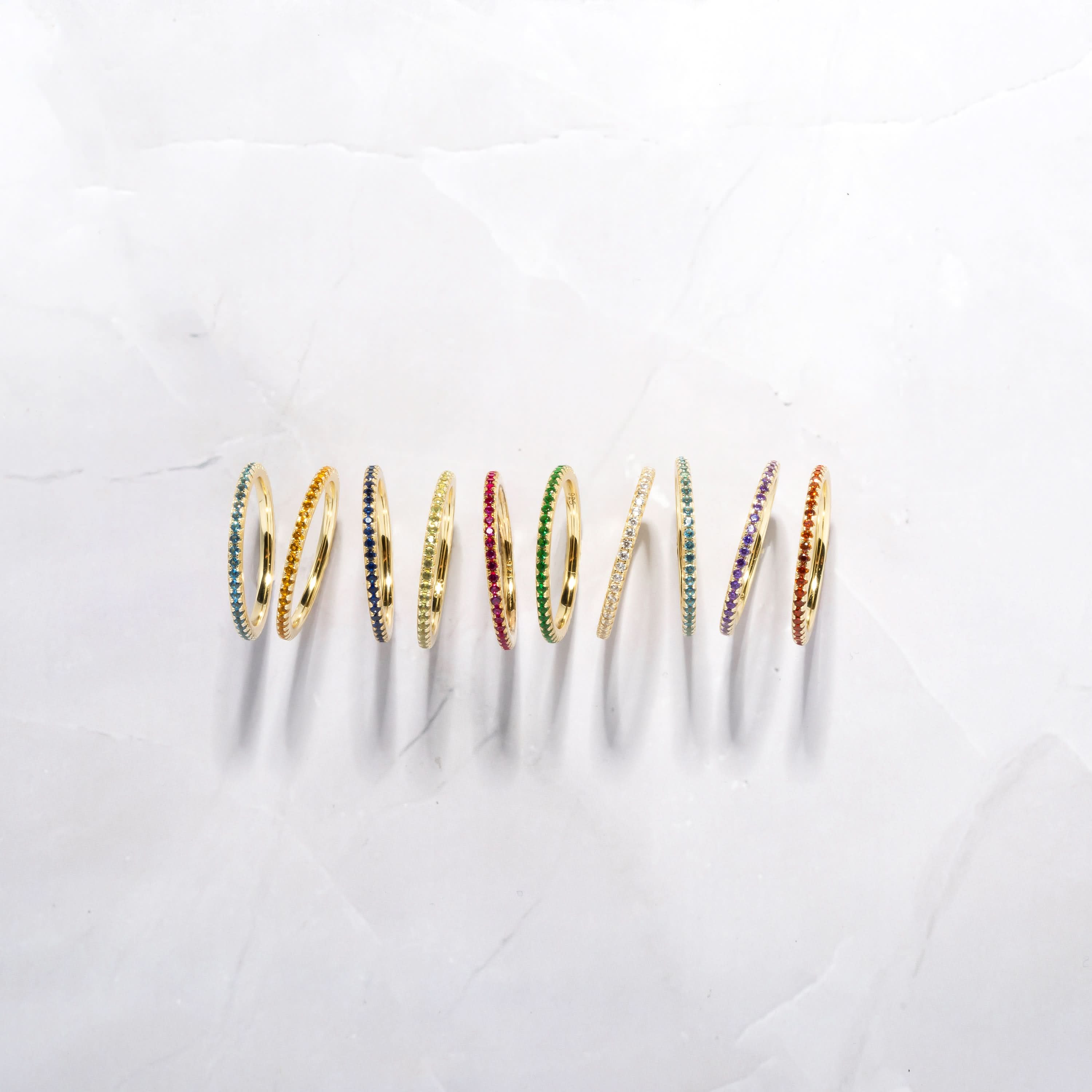 Gold Eternity Birthstone Rings