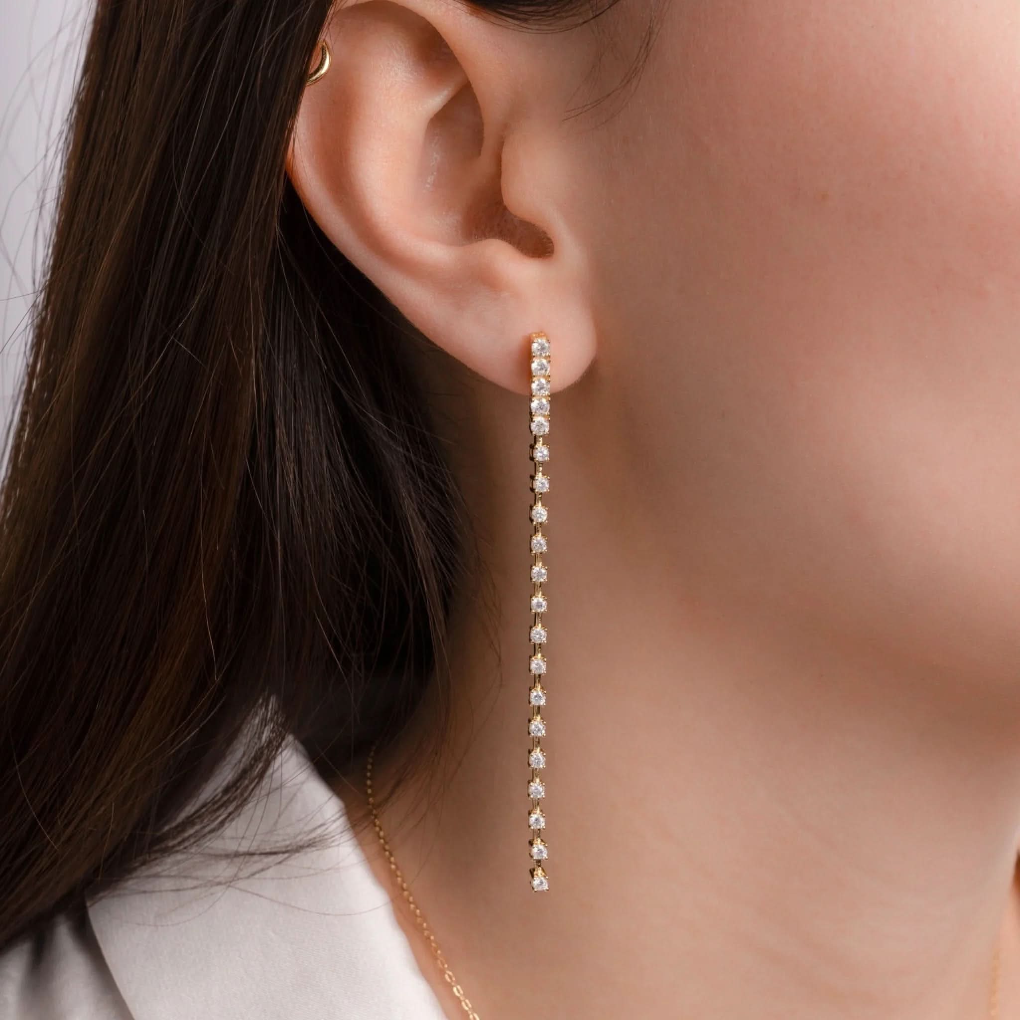 Diamond Line Earrings