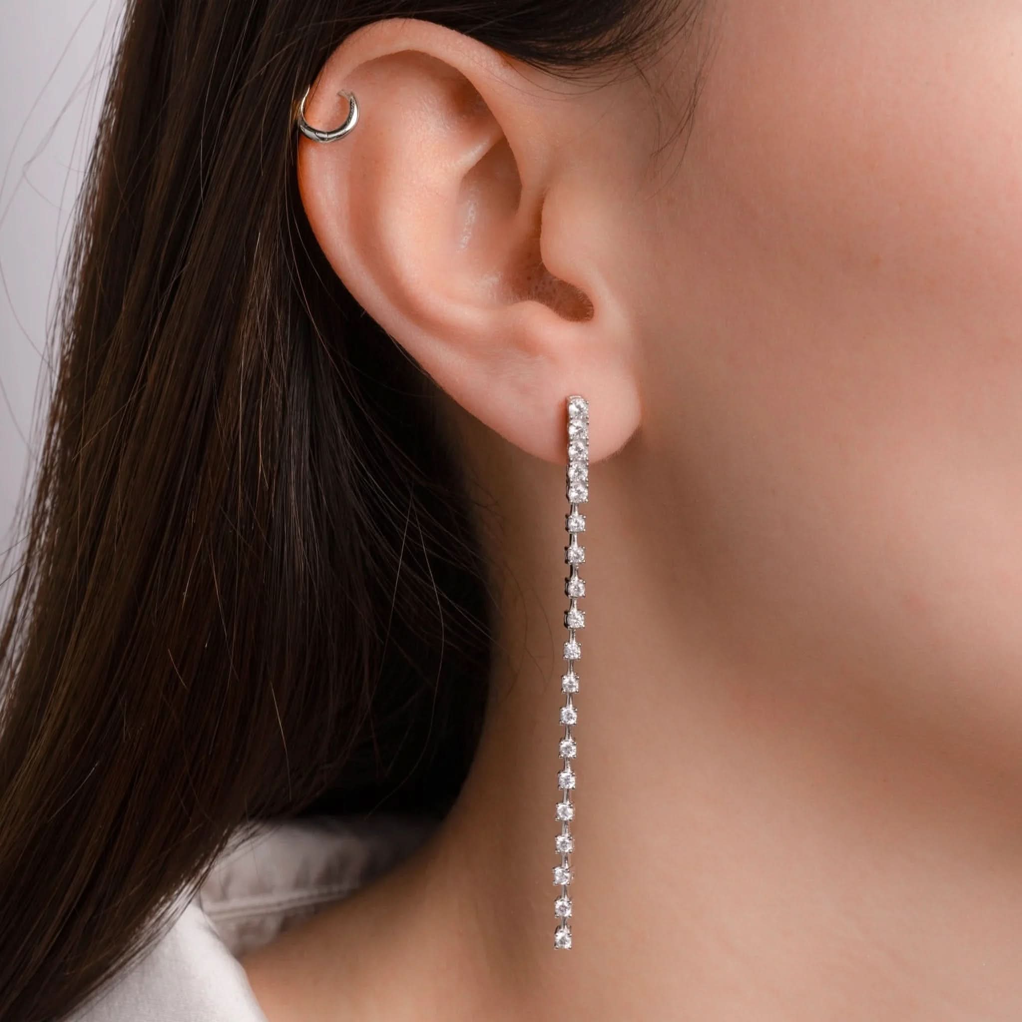 Diamond Line Earrings