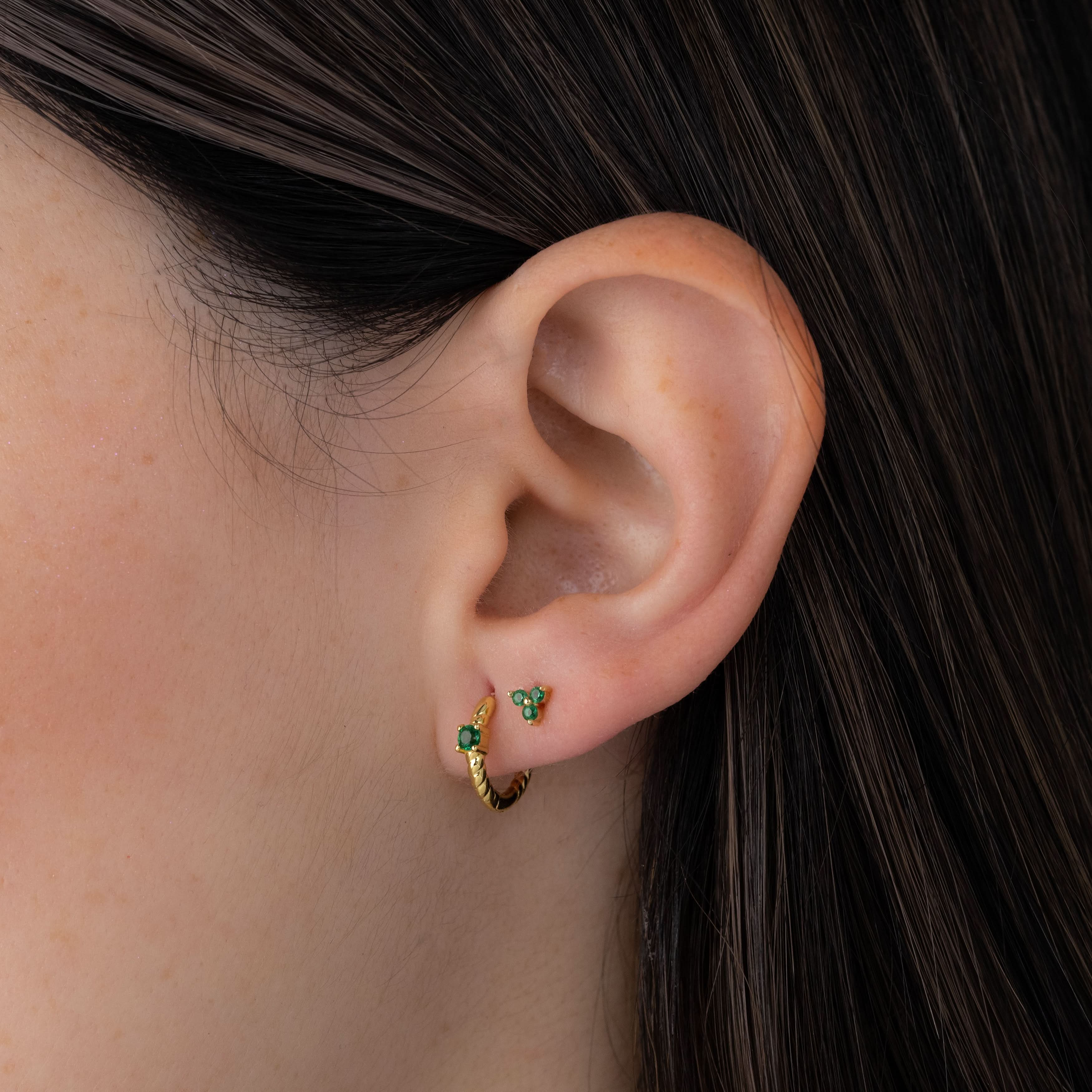 Spiral Huggie Hoops