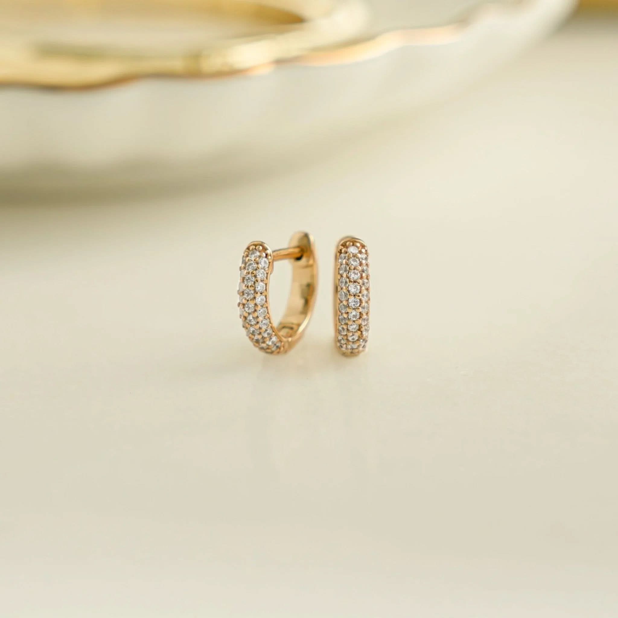 Pavé Huggie Earrings