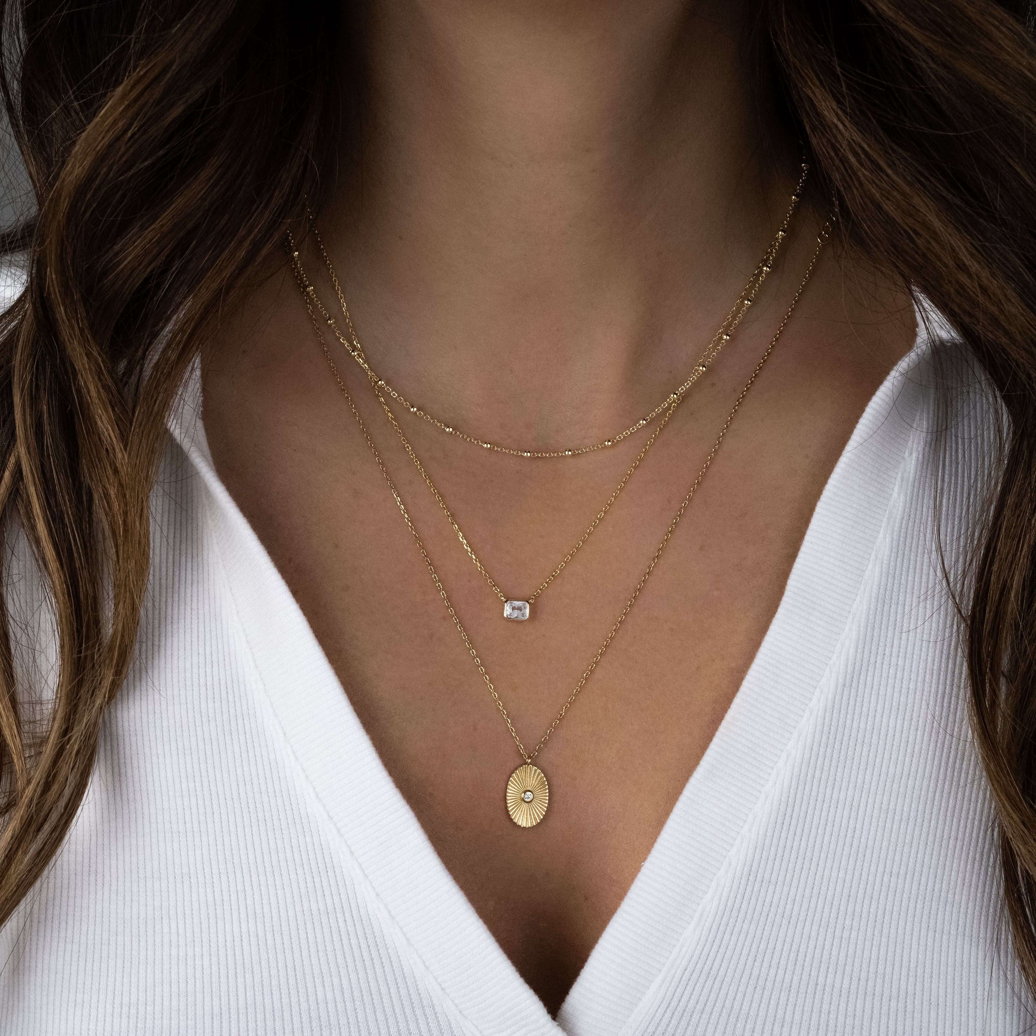 Radiant Bezel Necklace