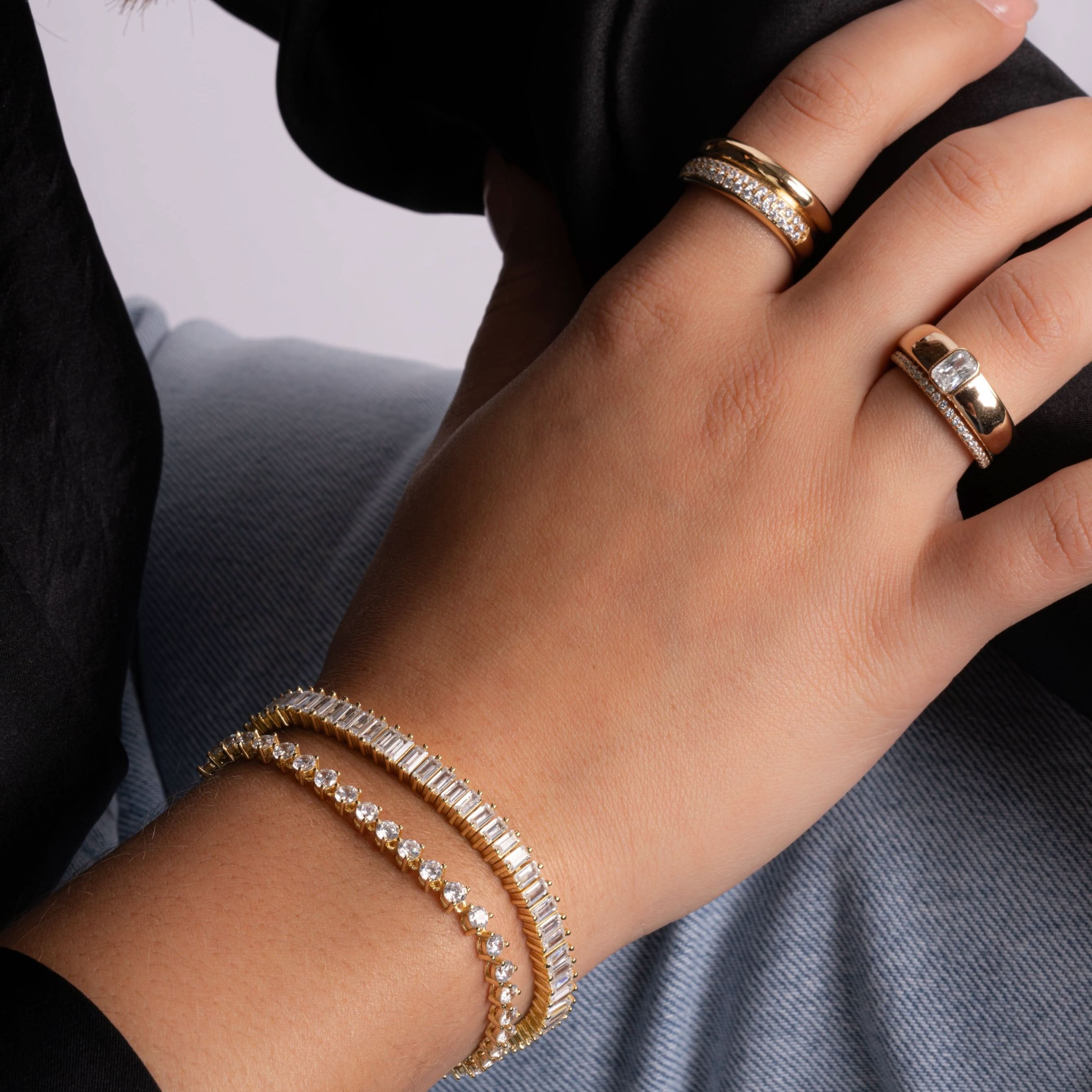 Baguette Dome Ring