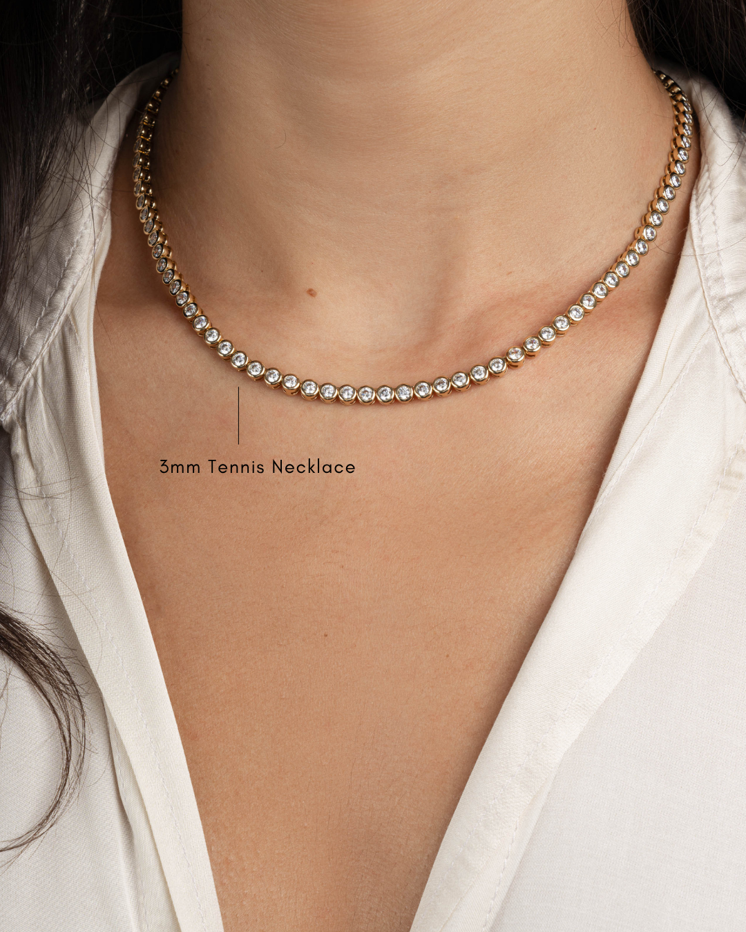 Round Bezel Tennis Necklace