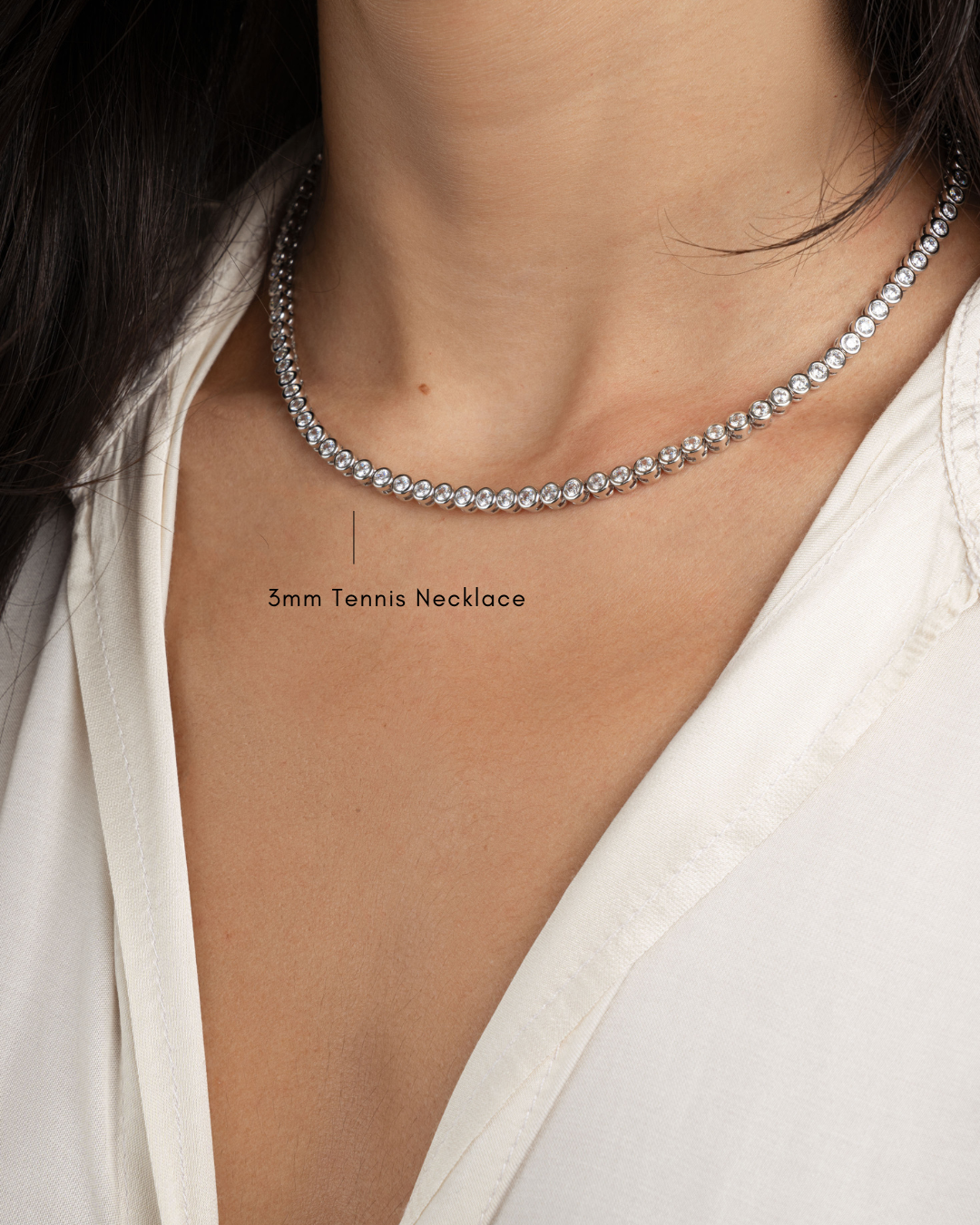 Round Bezel Tennis Necklace