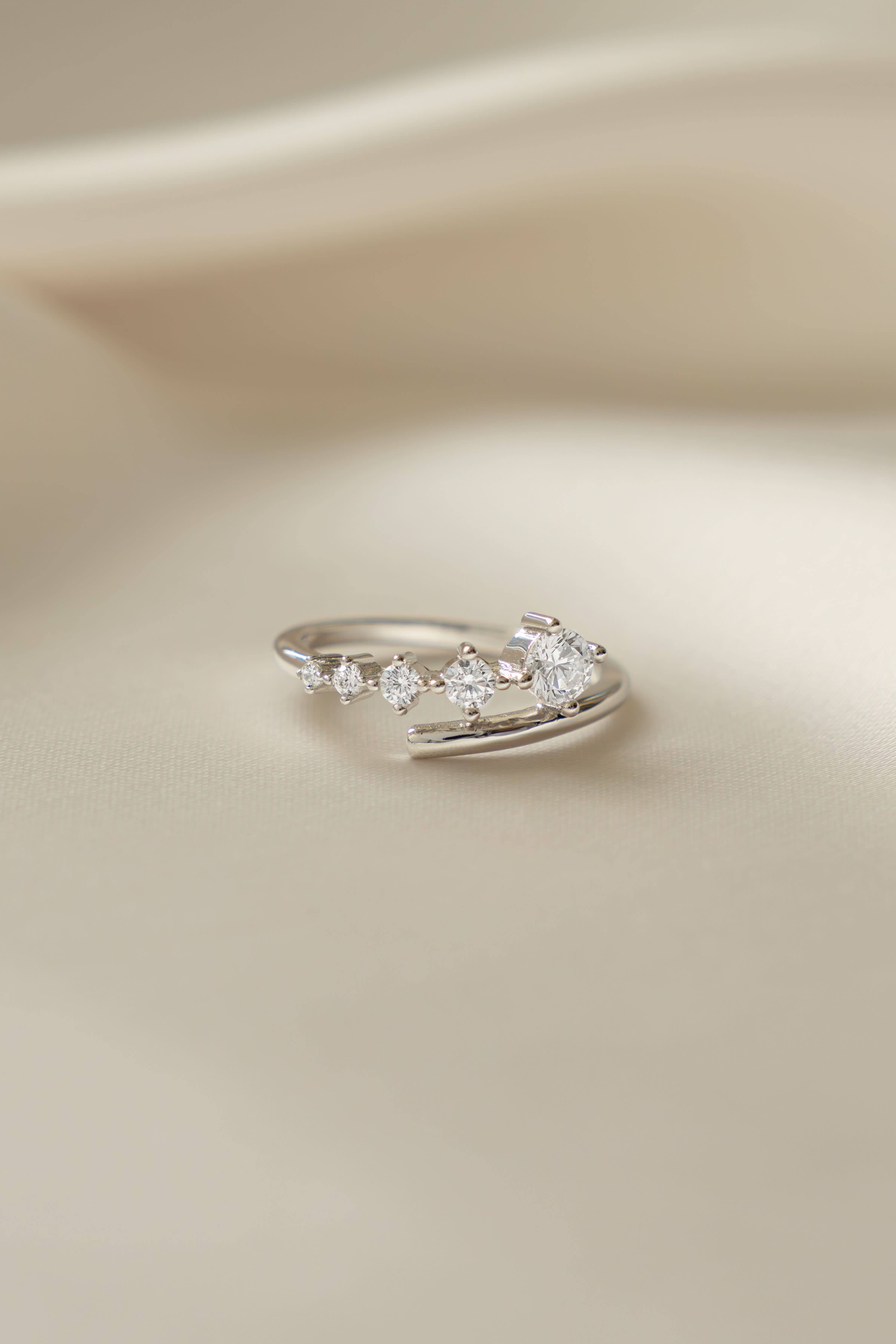 Diamond Bypass Ring