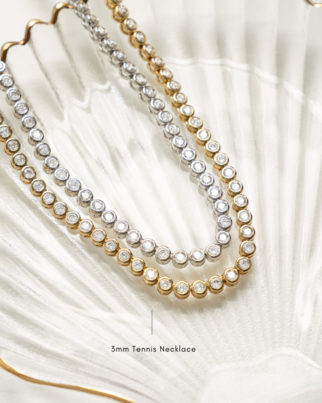 Round Bezel Tennis Necklace
