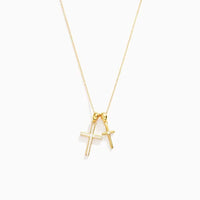 Dainty Double Cross Necklace