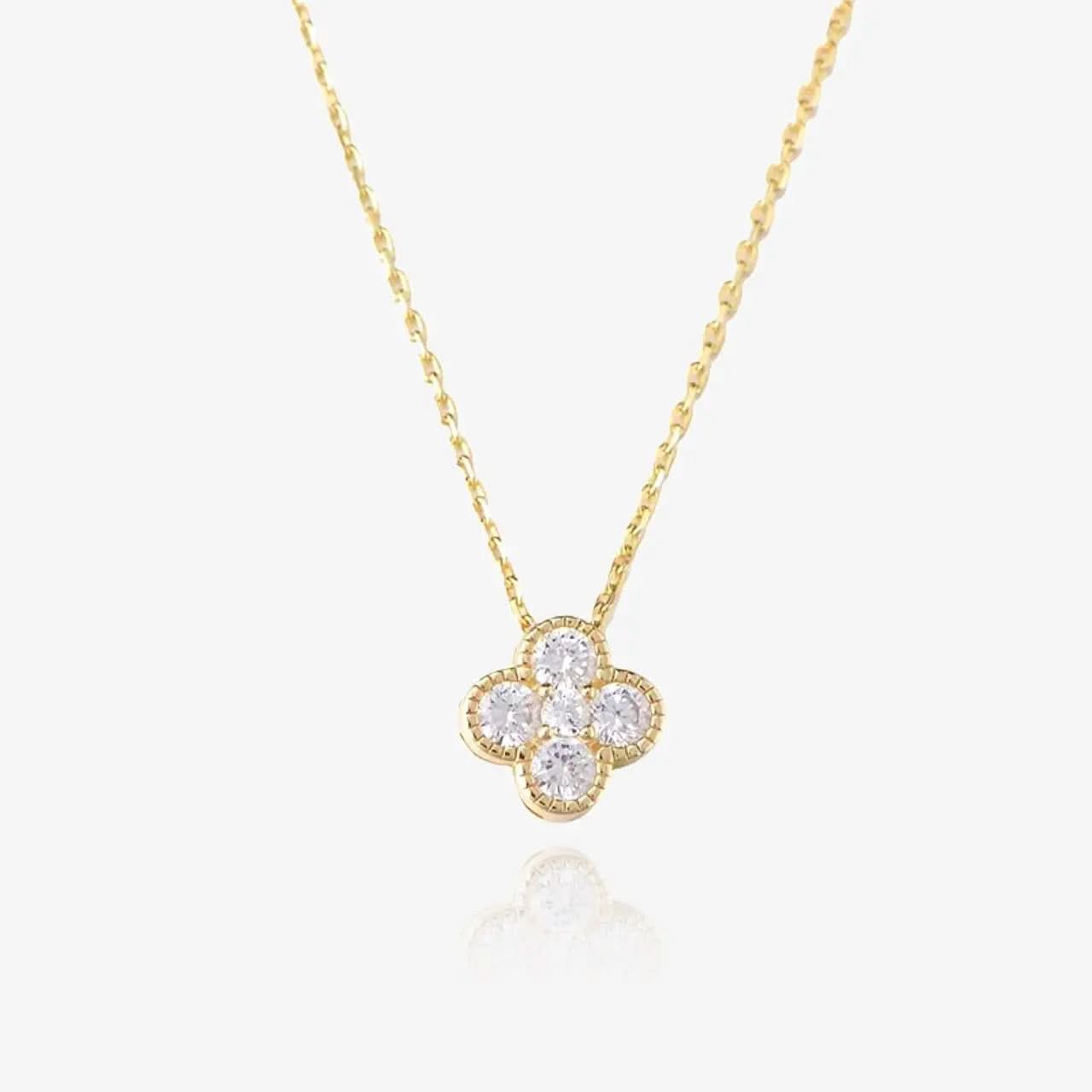 Clover Birthstone Necklace Sterling Silver