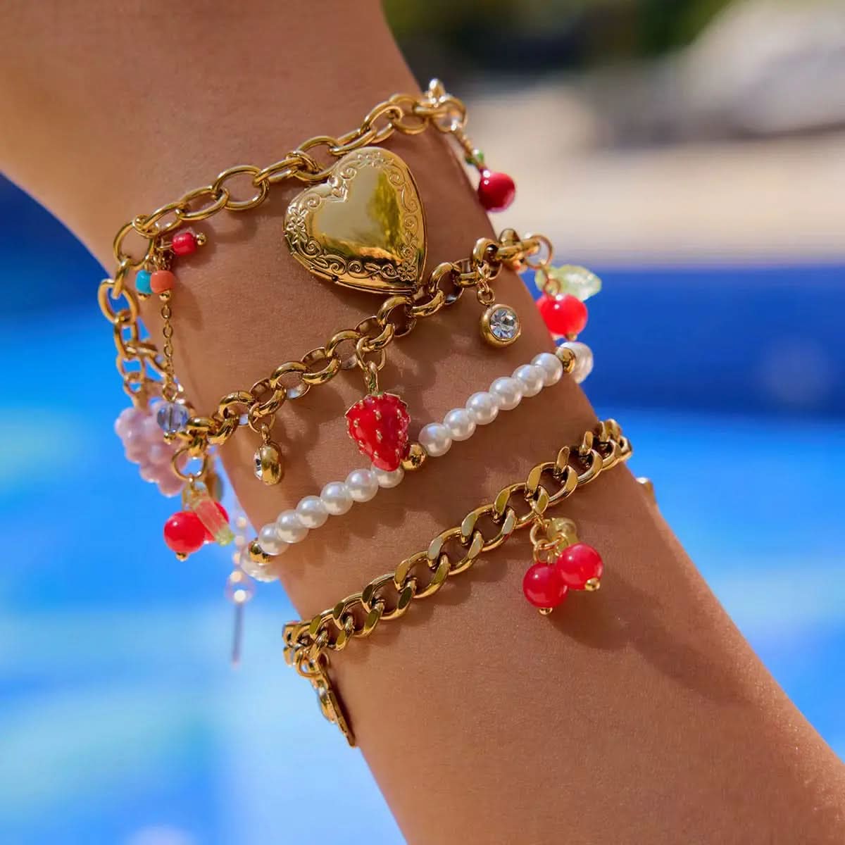 Fruit Locket Heart Bracelet