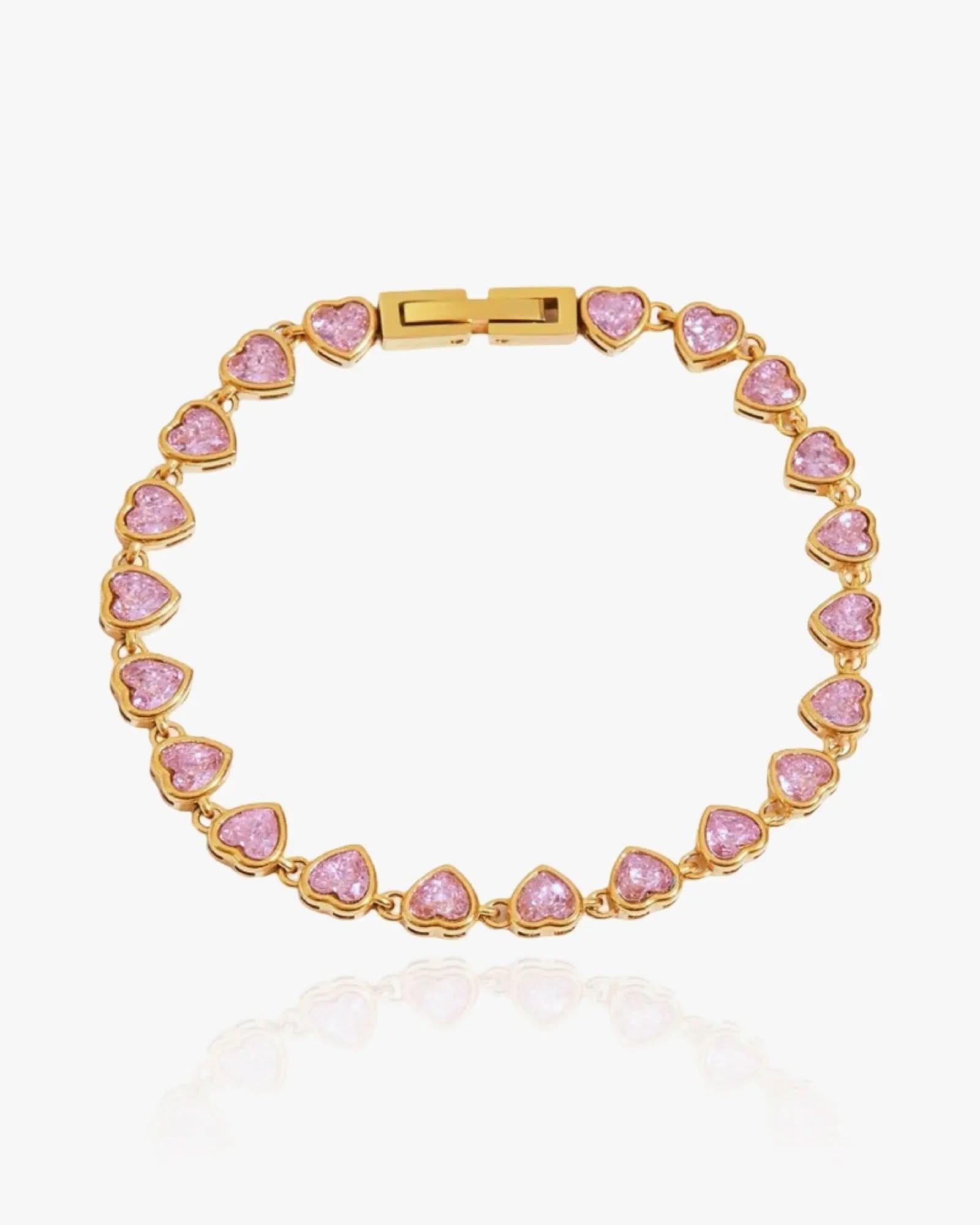 Pink Hearts Bracelet Vintage Aesthetic