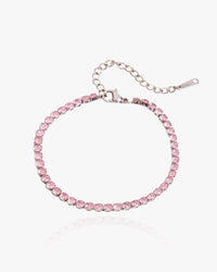 Pink Tennis Bracelet Silver