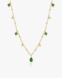 Dainty Emerald Necklace Sterling Silver