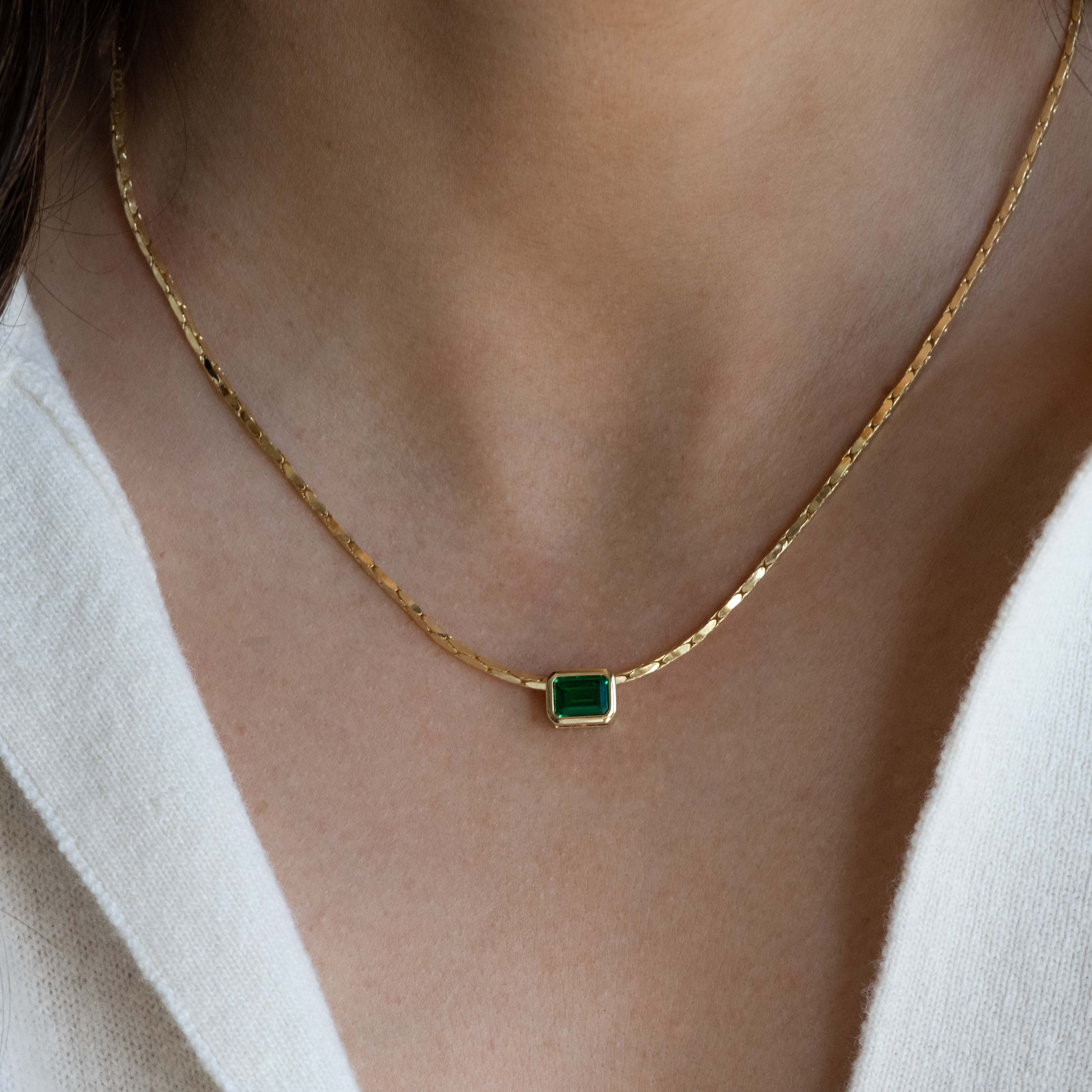 Baguette Bezel Statement Necklace