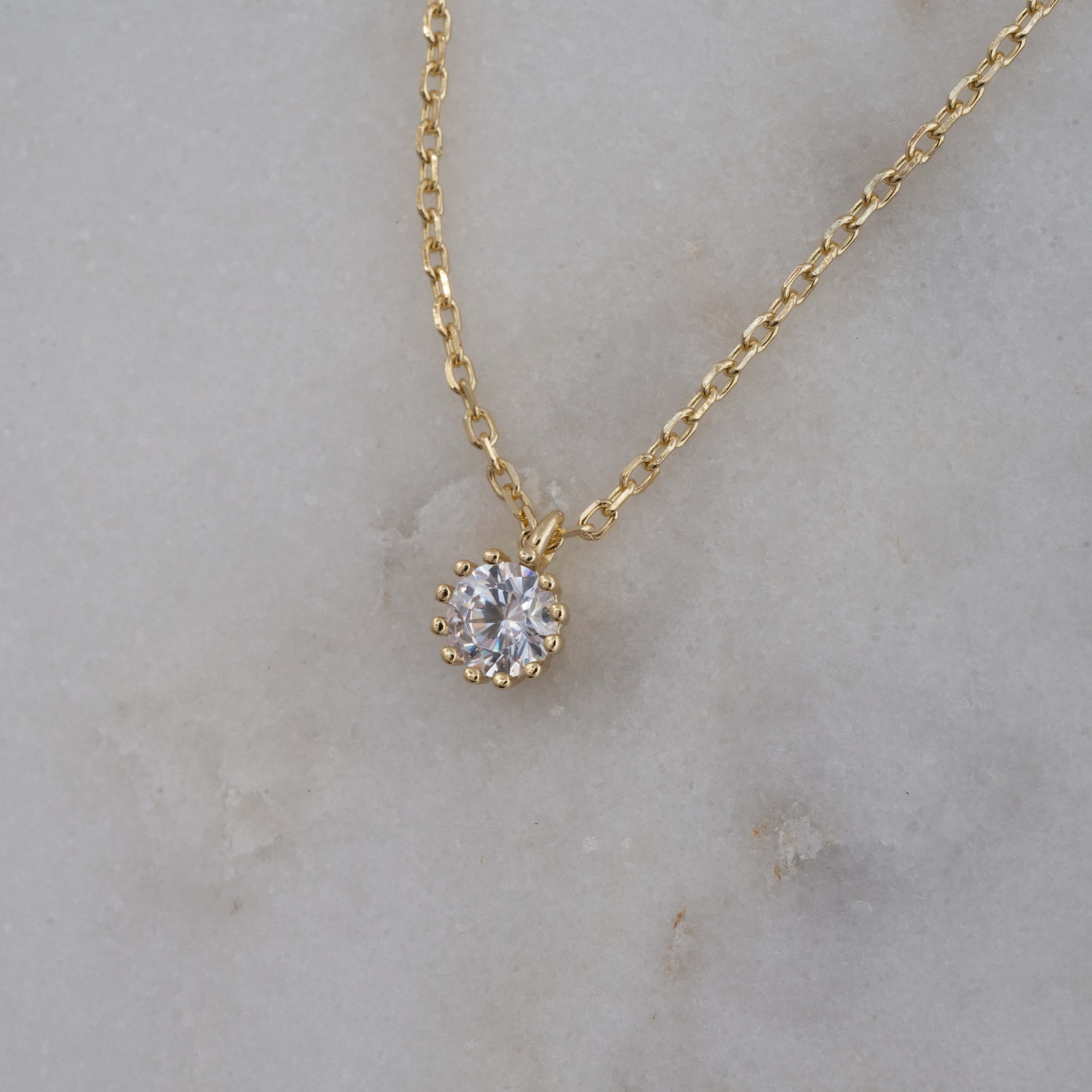 Tiny Bezel Pendant Necklace