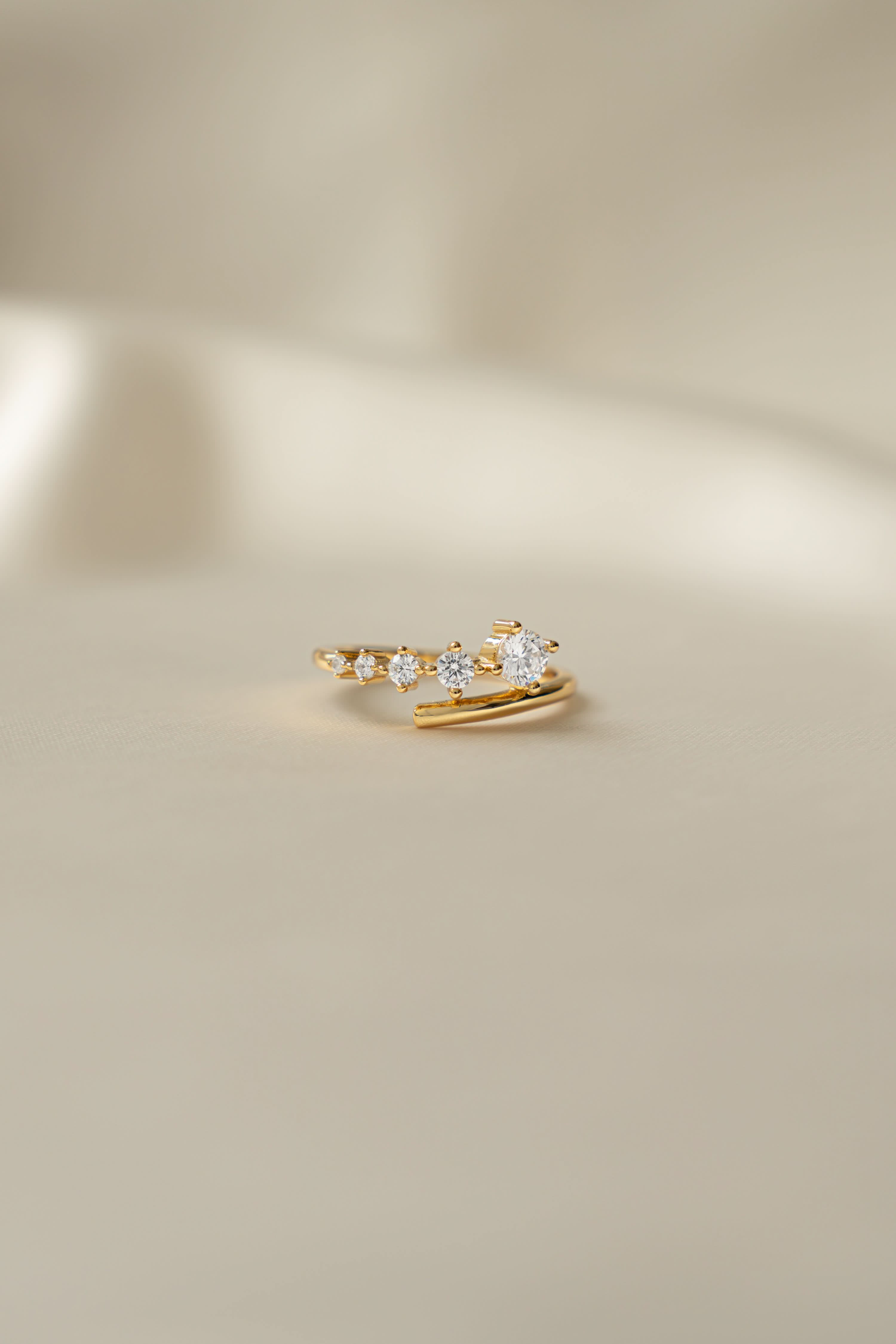 Diamond Bypass Ring