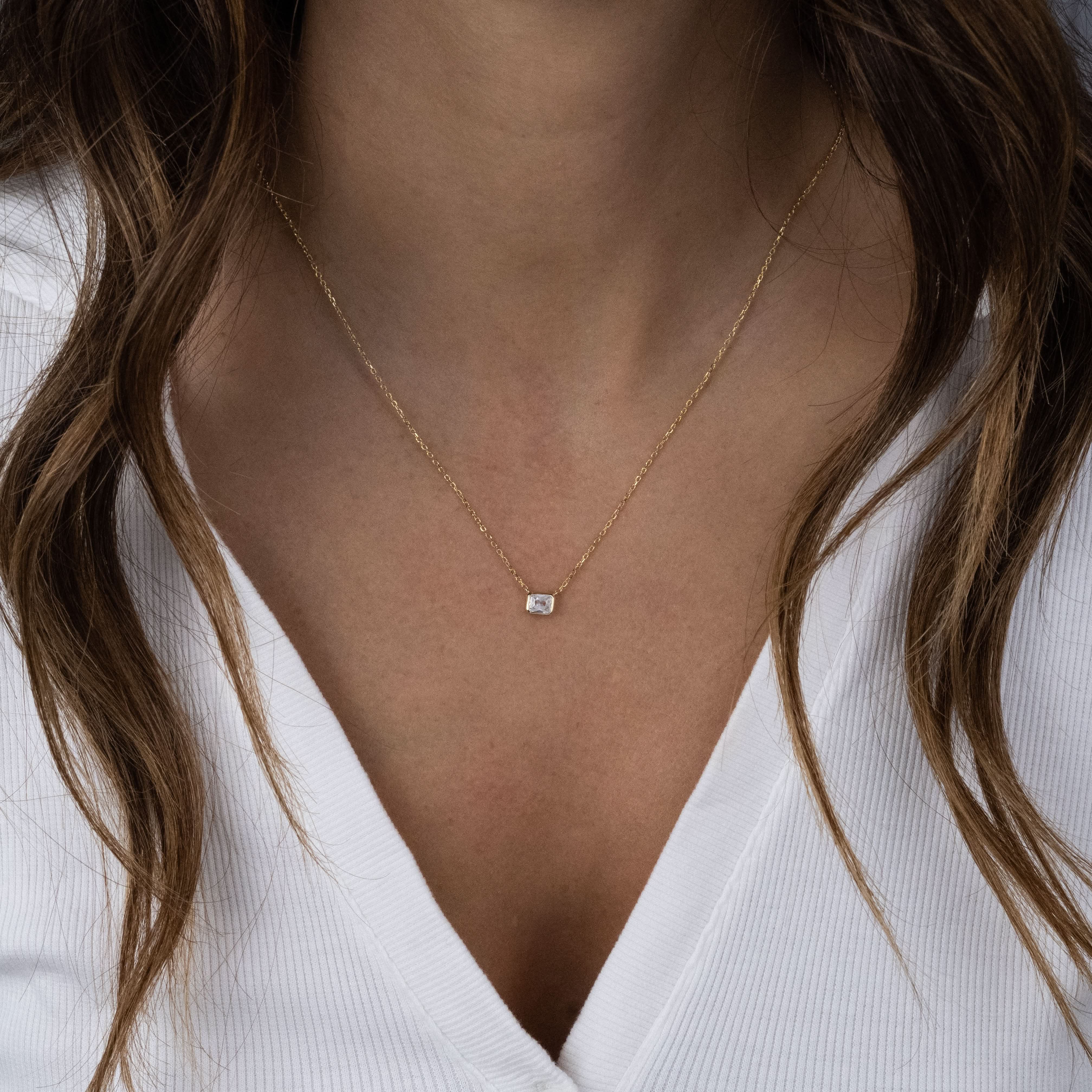 Radiant Bezel Necklace
