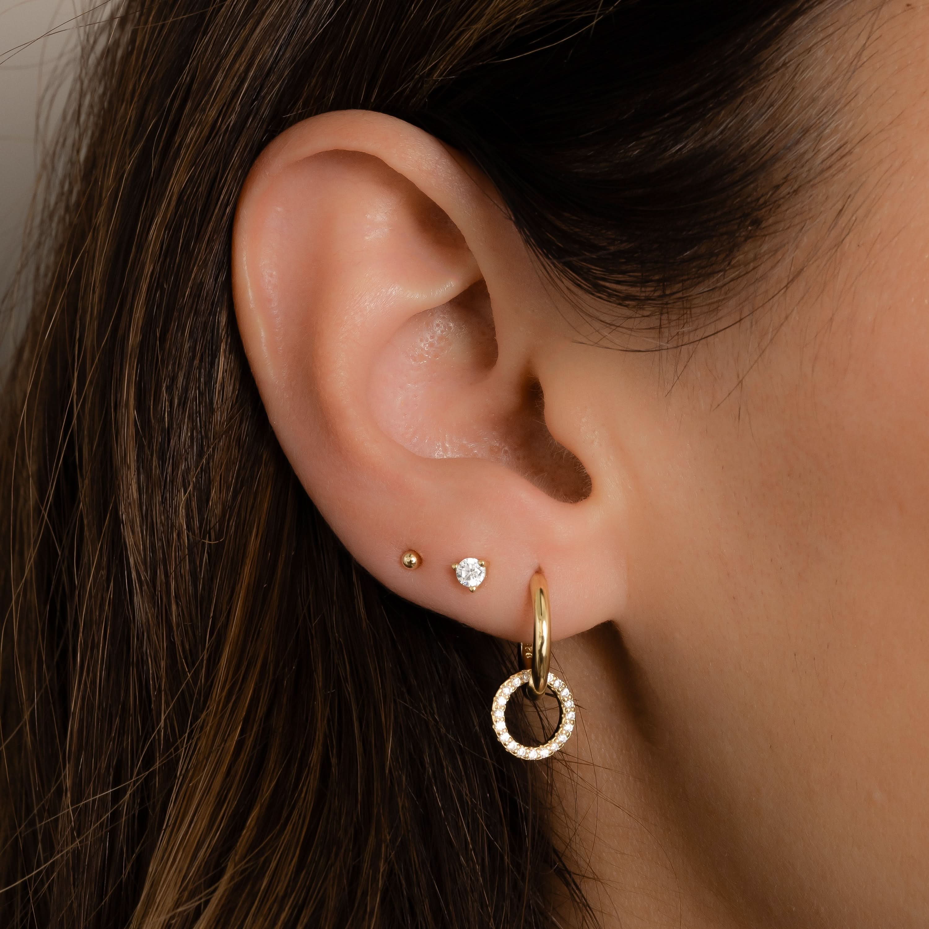 Circle Charm Hoops