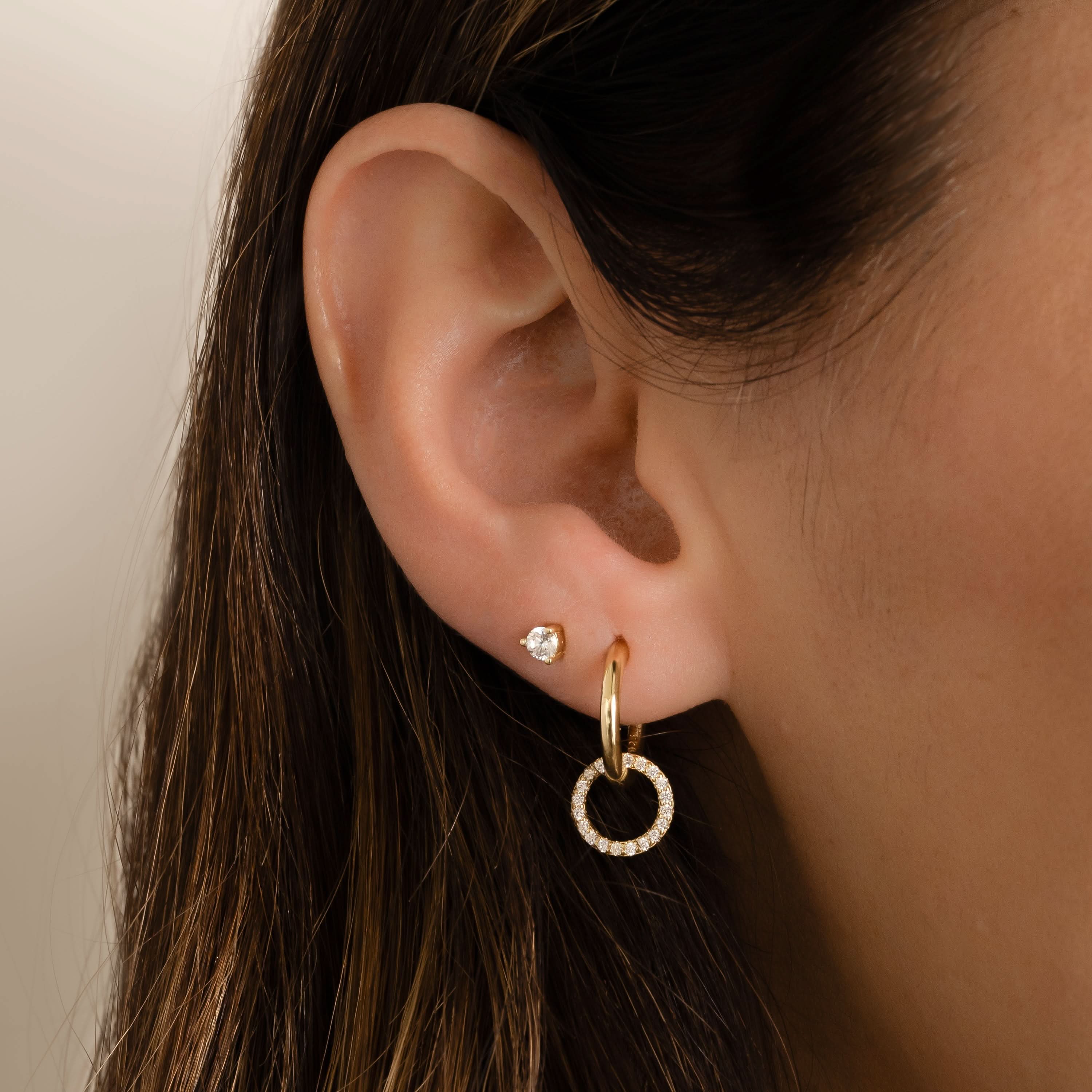 Circle Charm Hoops