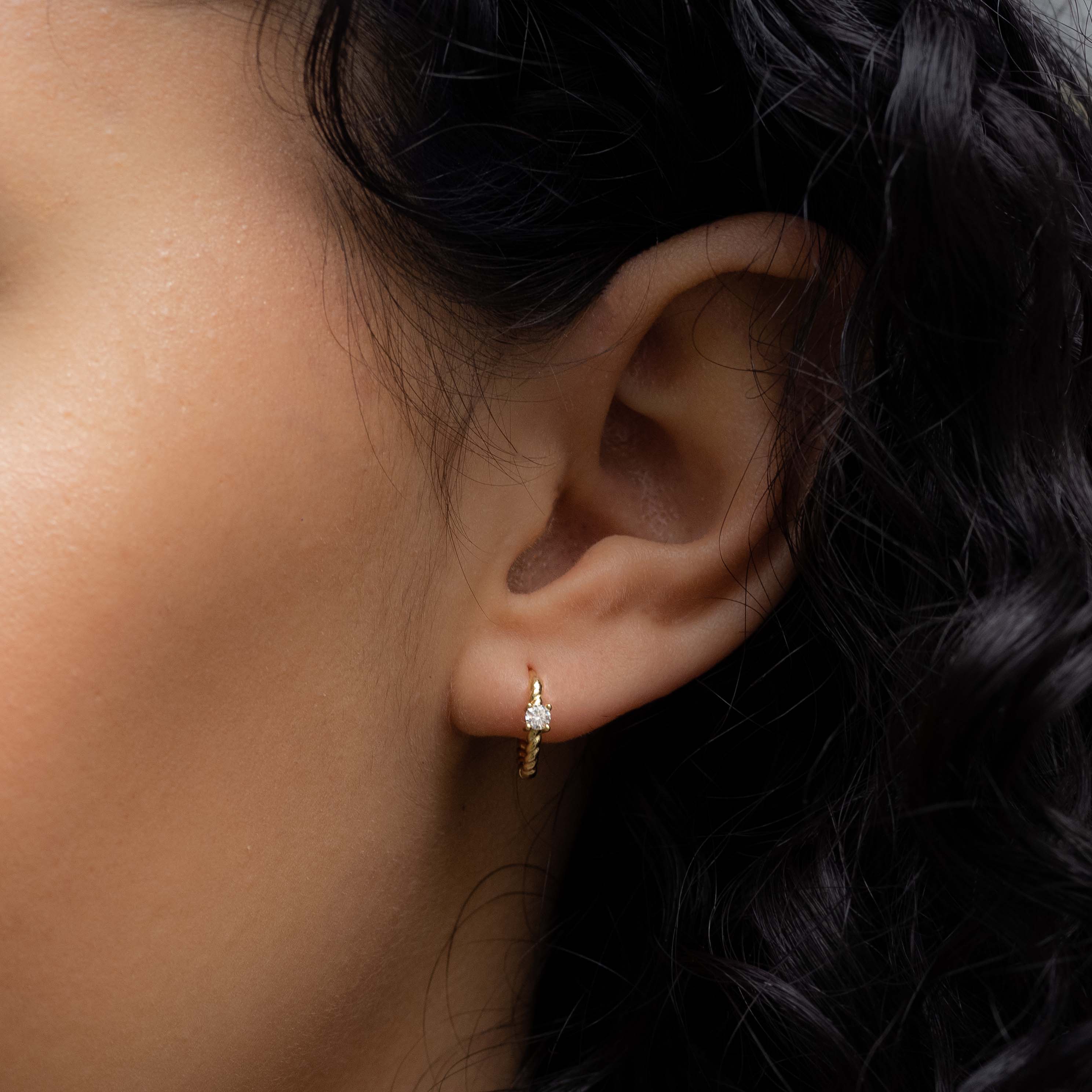 Spiral Huggie Hoops