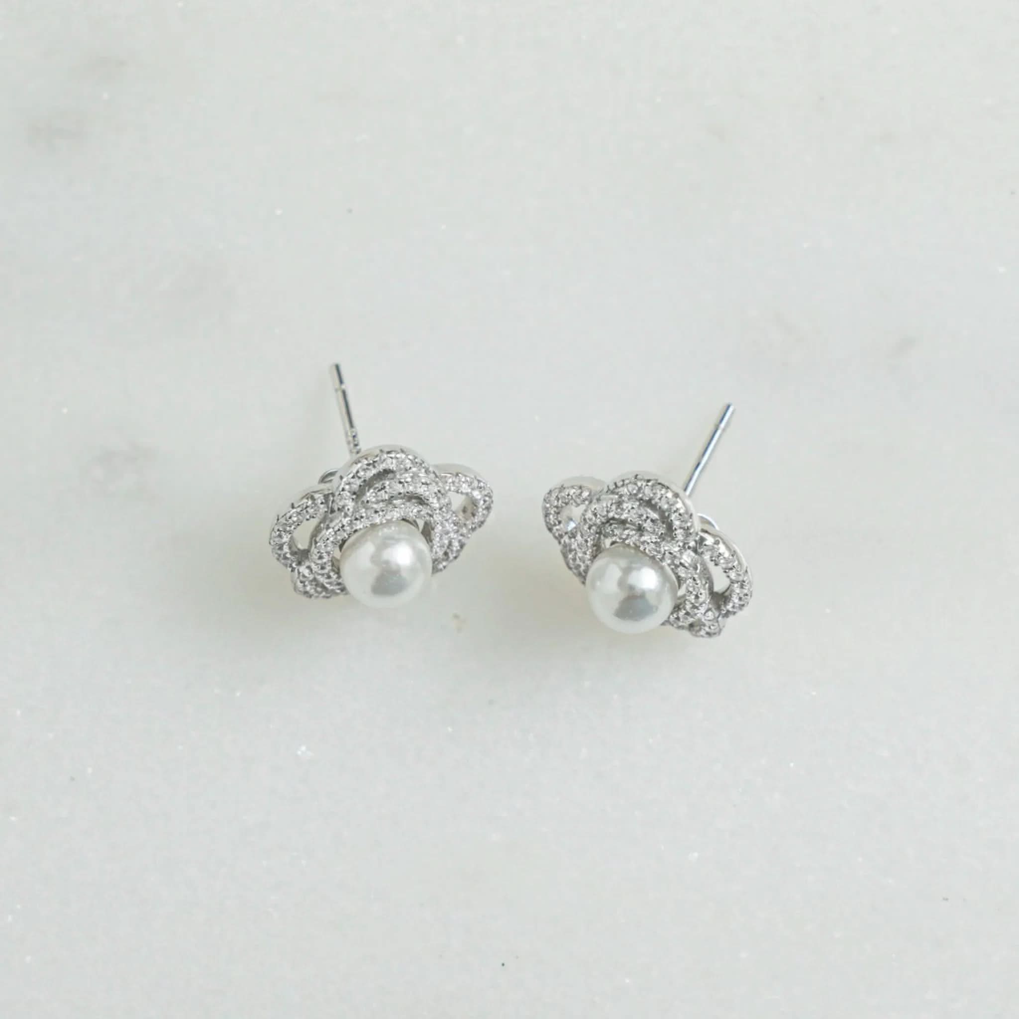 Pearl Flower Statement Studs
