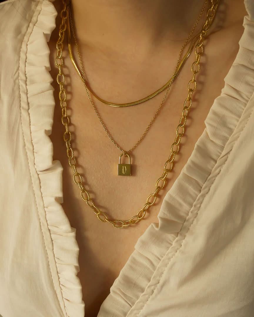 Lock Initial Necklace