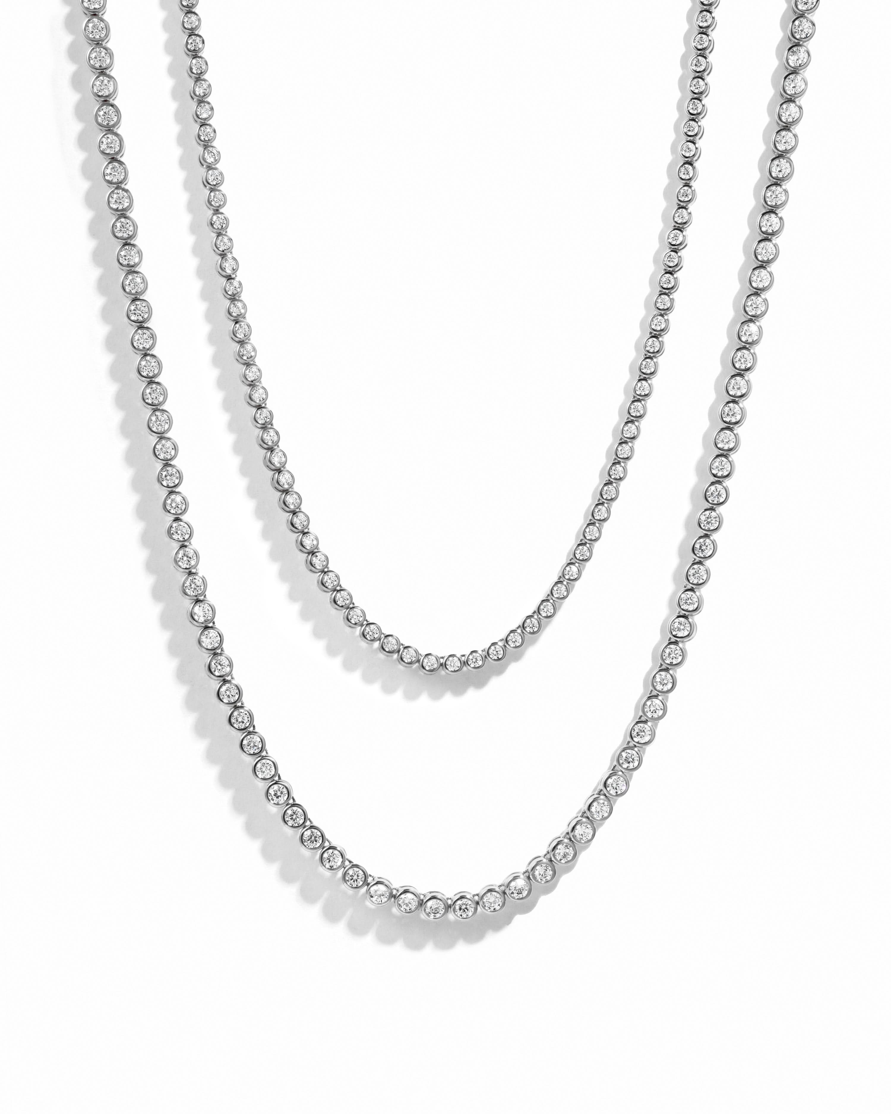 Round Bezel Tennis Necklace