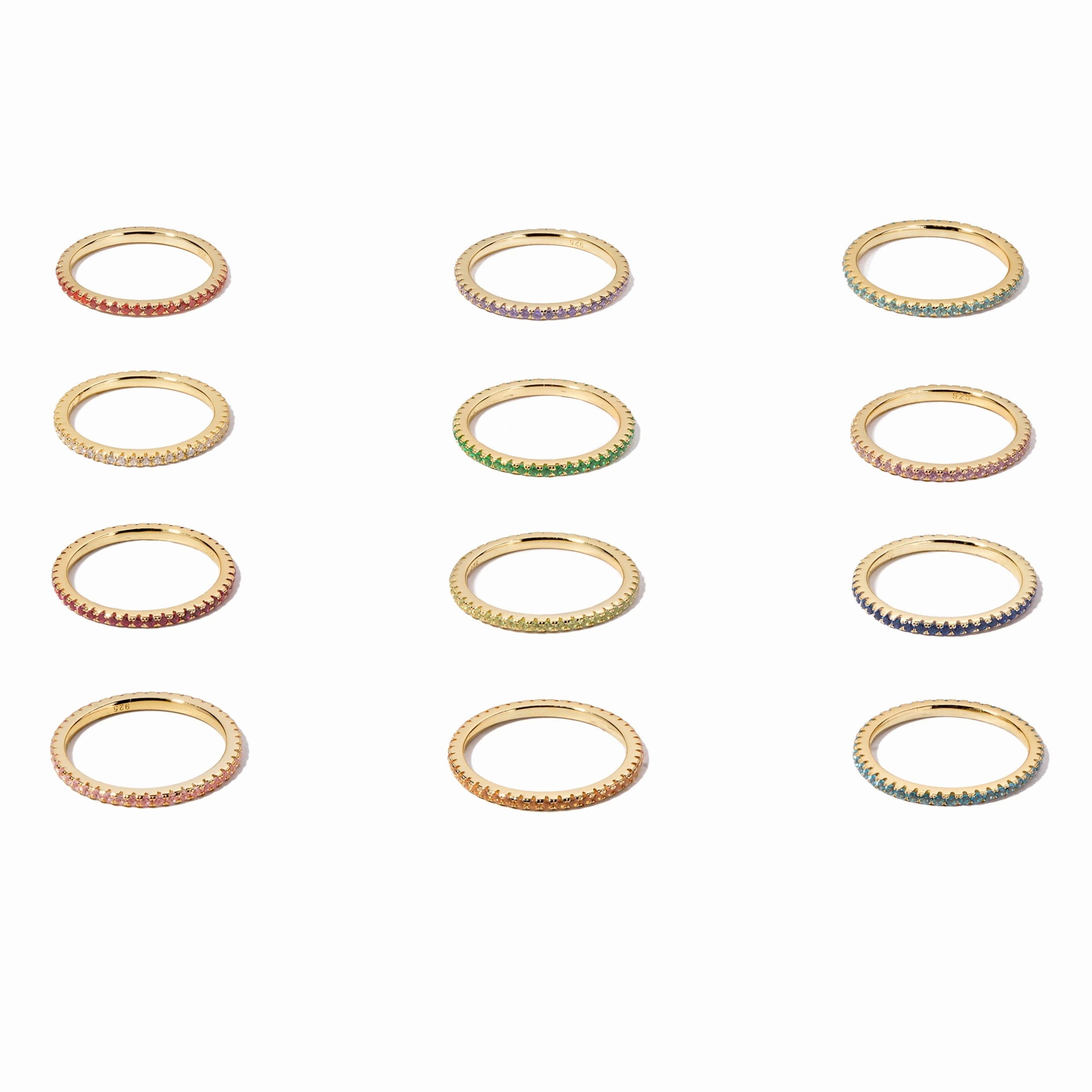 Gold Eternity Birthstone Rings