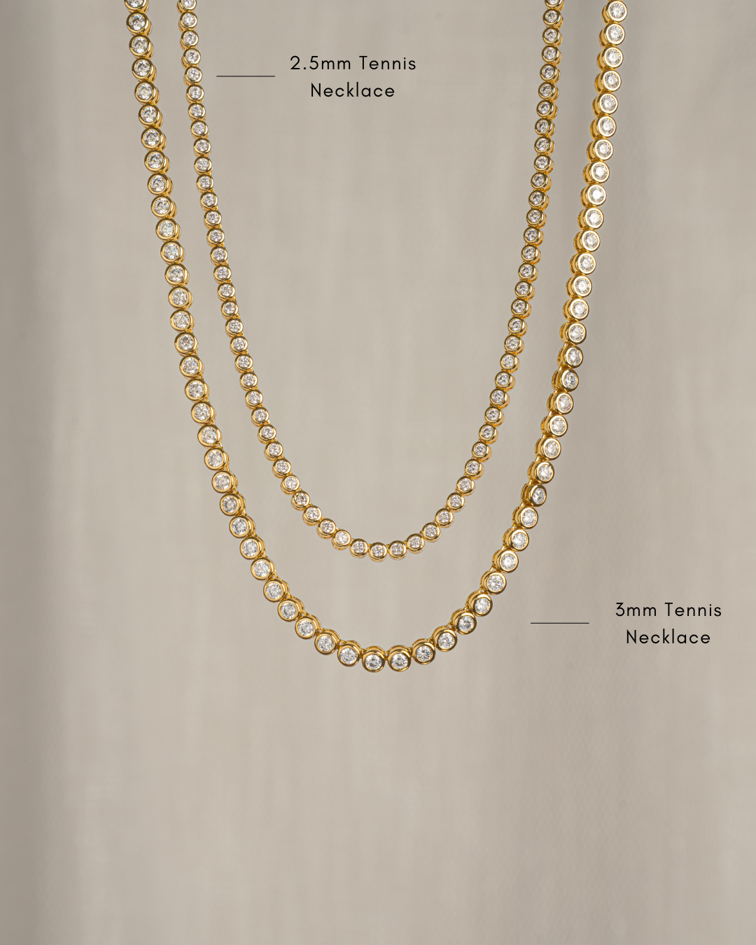 Round Bezel Tennis Necklace
