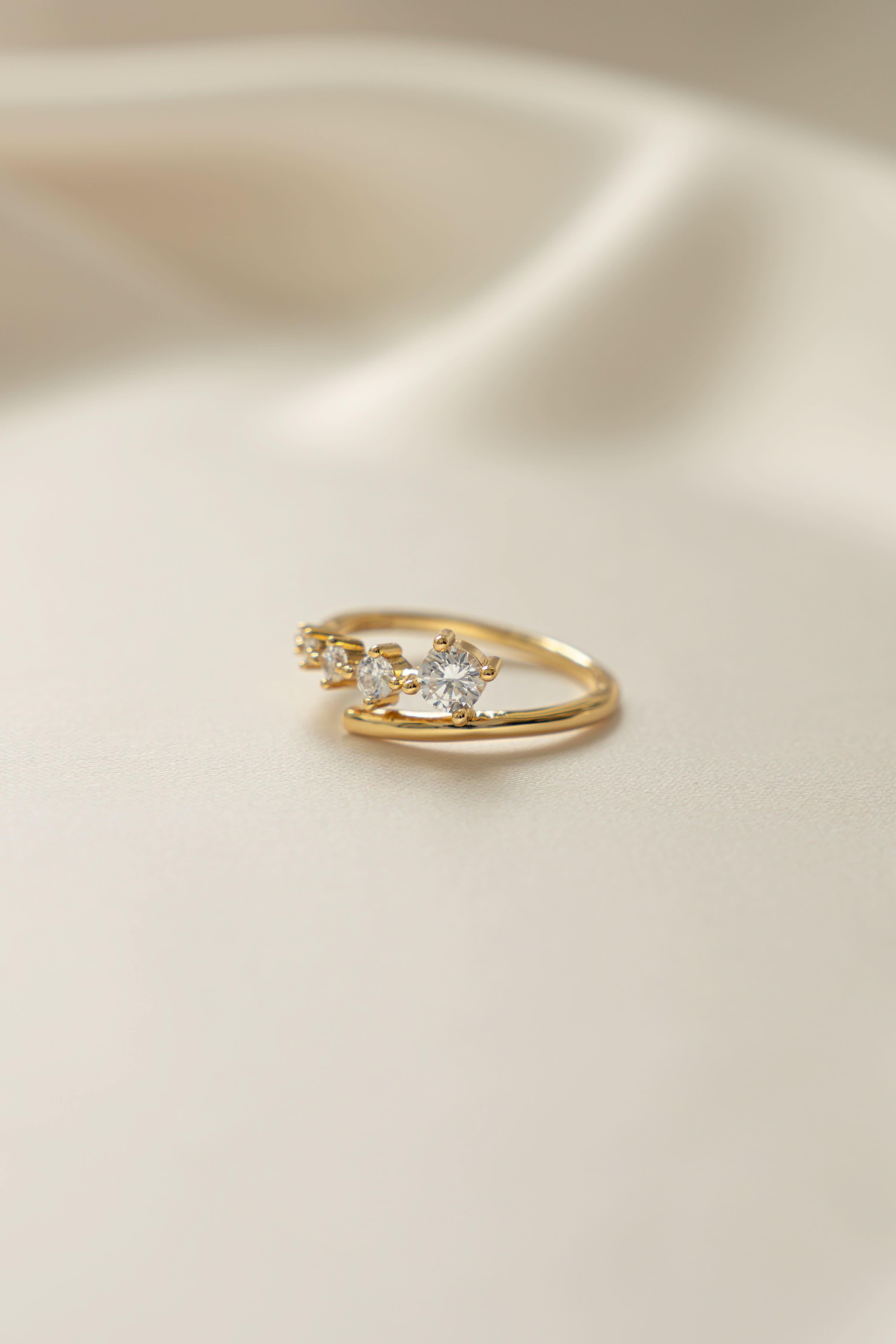 Diamond Bypass Ring