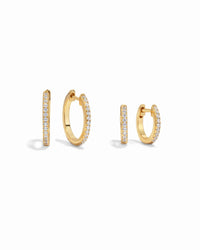 Pavé Huggie Earrings (Two Sizes Available)